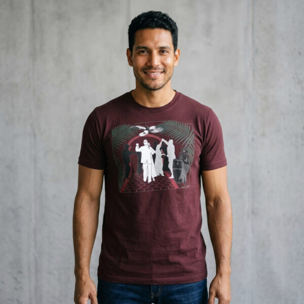 Art Deco Cuban Cafe T-shirt, Oxblood