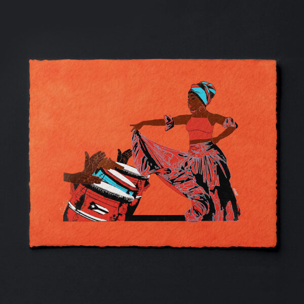 Afro Puerto Rican Bomba Art Print on Paper