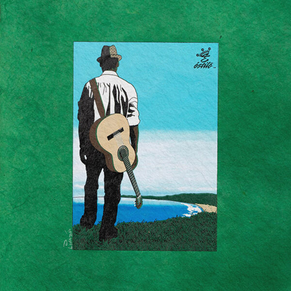 Buena Vista Acoustic Guitar Player Art Print on Paper, Pink