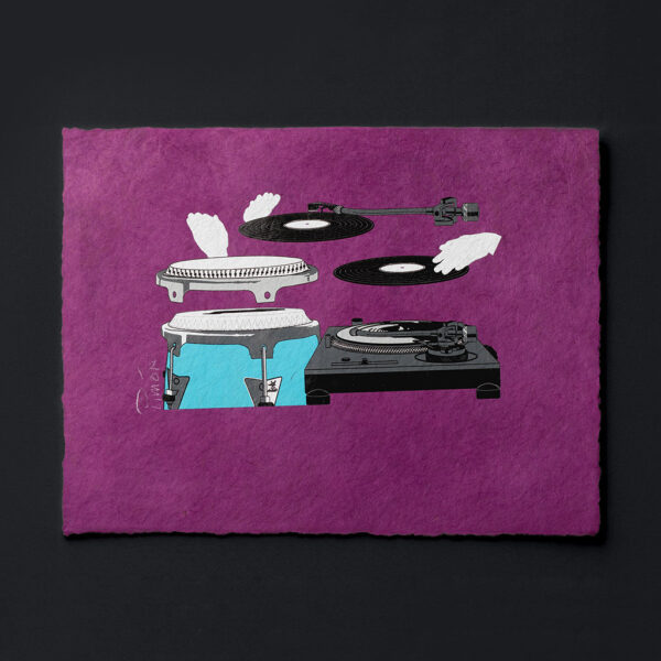 Cutting & Slapping Art Print on Paper, Purple