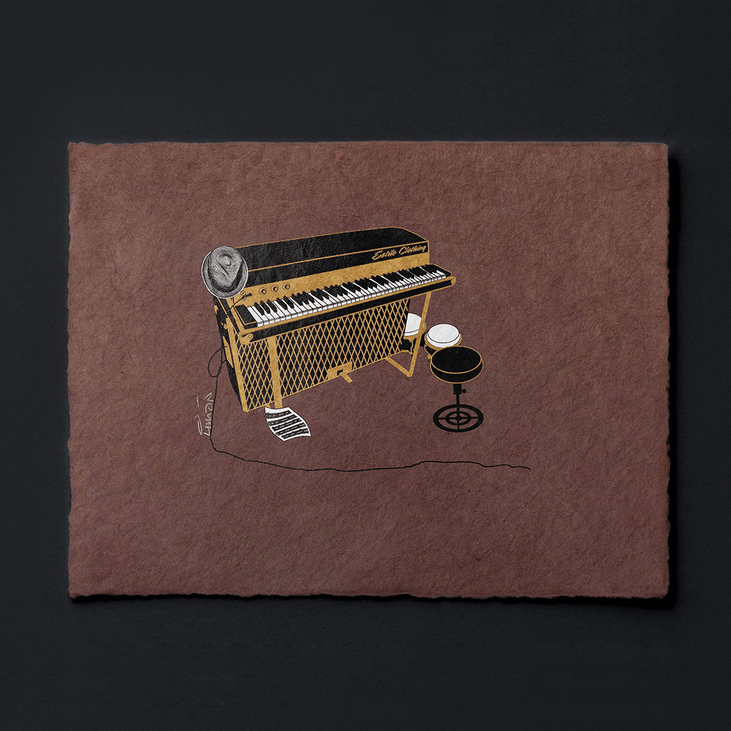 Esperando Montuno Fender Rhodes Piano Art Print on Paper, Plum
