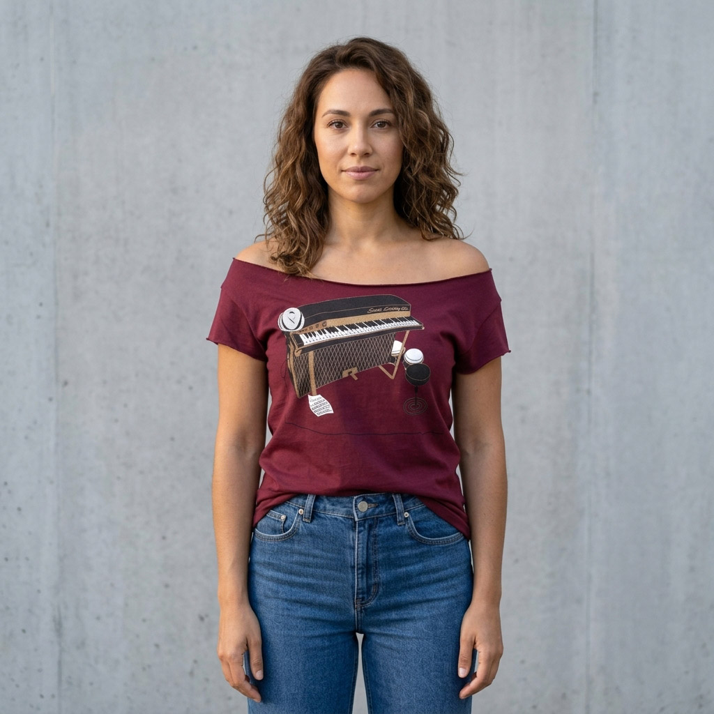 Esperando Montuno Fender Rhodes Piano Cut Boat Neck T-Shirt