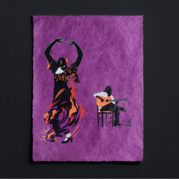 Flamenco Dancer & Spanish Guitar Art Print on Paper