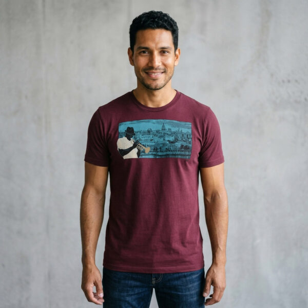 Havana Blues, Trumpet Player Havana, Cuba Skyline T-shirt