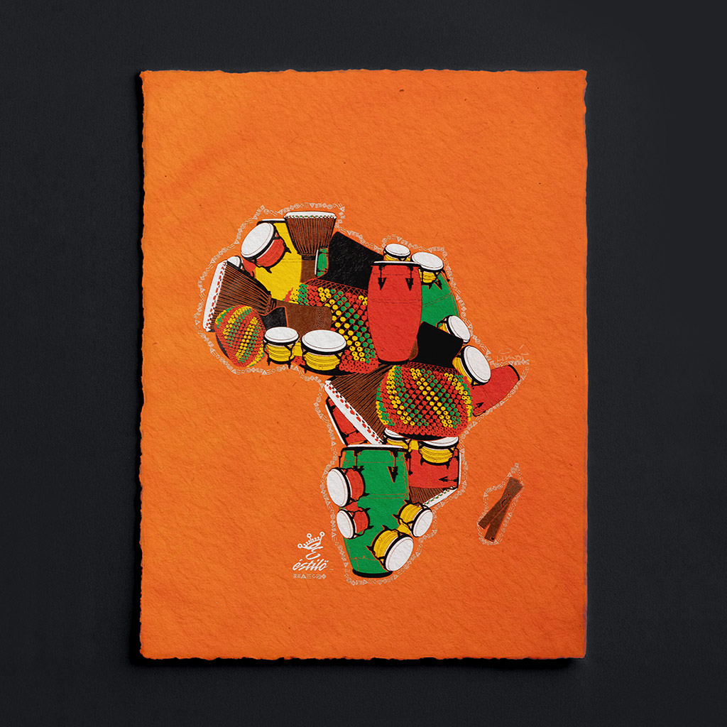 One drum Africa/Drum Art Print on Paper - Image 3