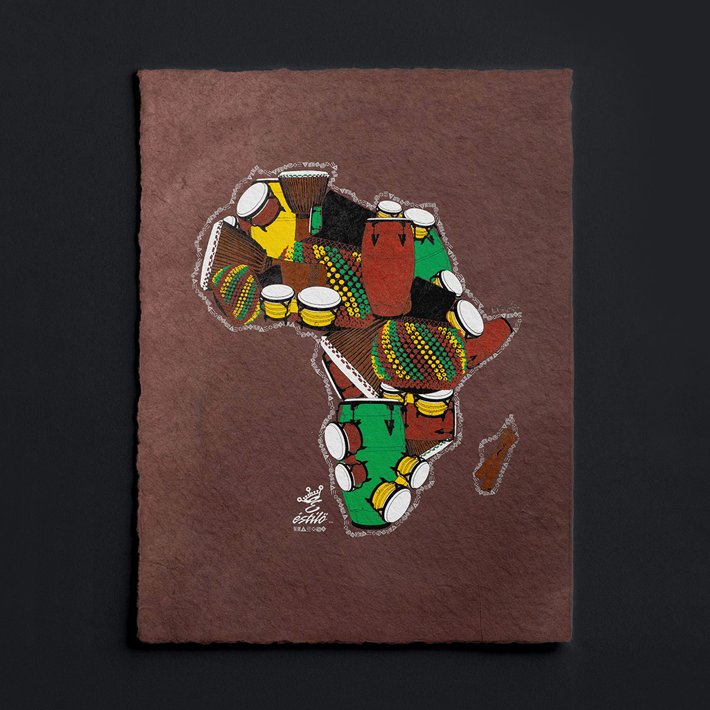 One drum Africa/Drum Art Print on Paper