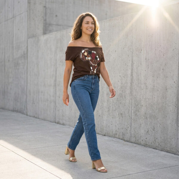One Drum Africa/Drum Cut Boat Neck T-Shirt