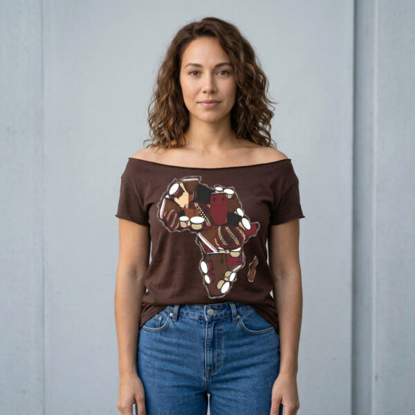 One Drum Africa/Drum Cut Boat Neck T-Shirt