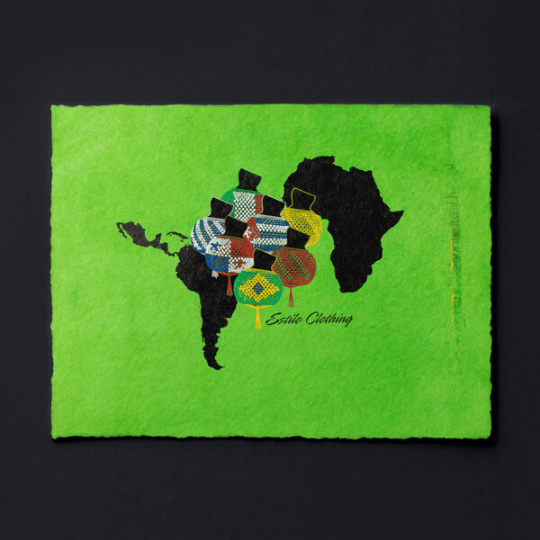 Ritmo African & Latin Diaspora Shekere Art Print on Paper, Kelly Green