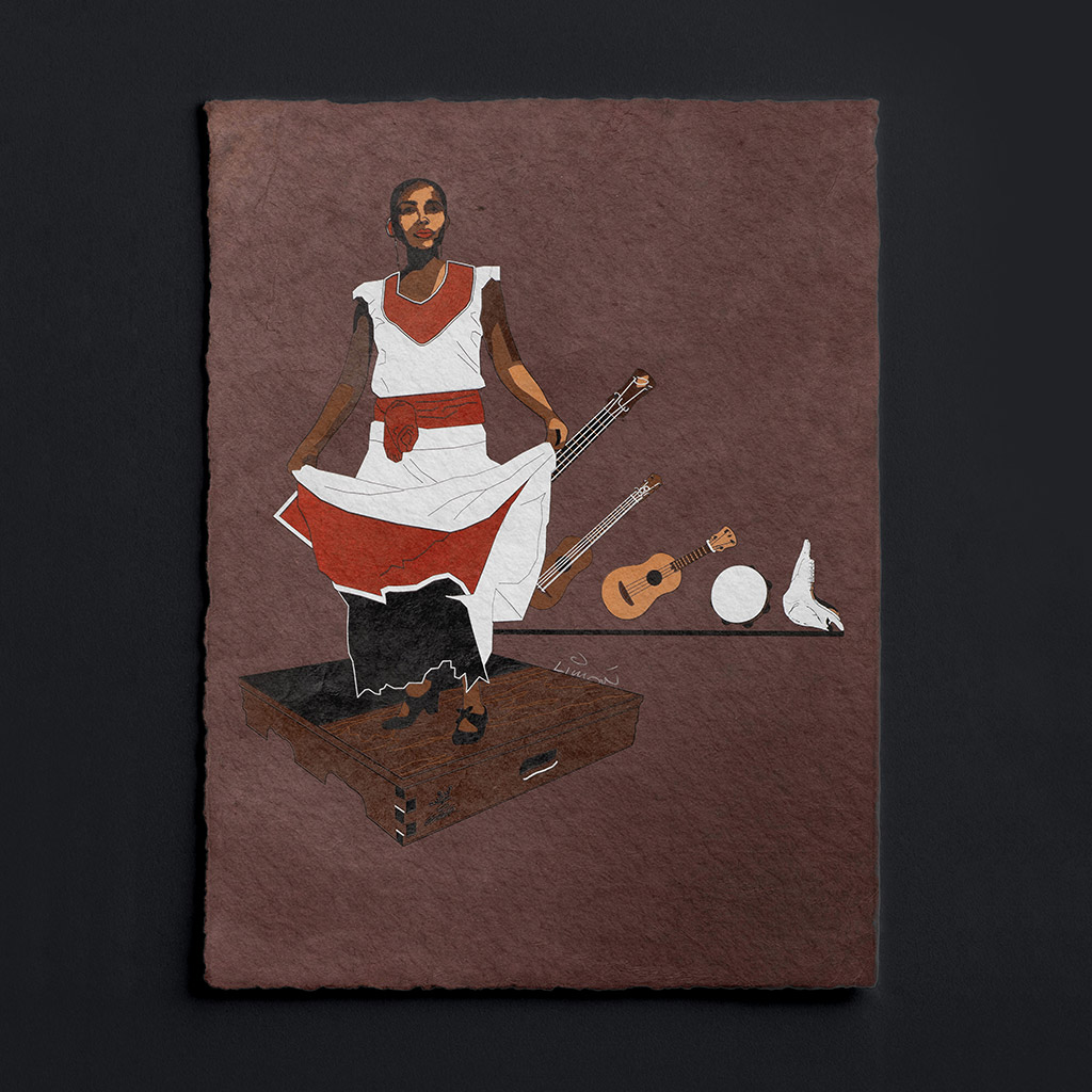 Son Jarocho Fandango Art Print on Paper, Plum