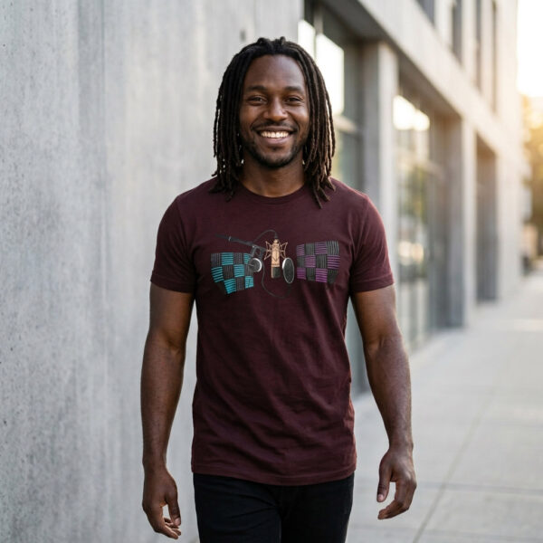 Studio Microphone T-shirt, Oxblood