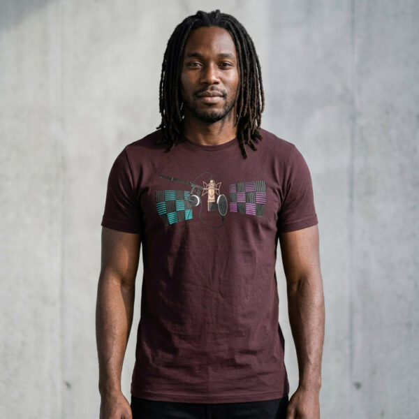 Studio Microphone T-shirt, Oxblood