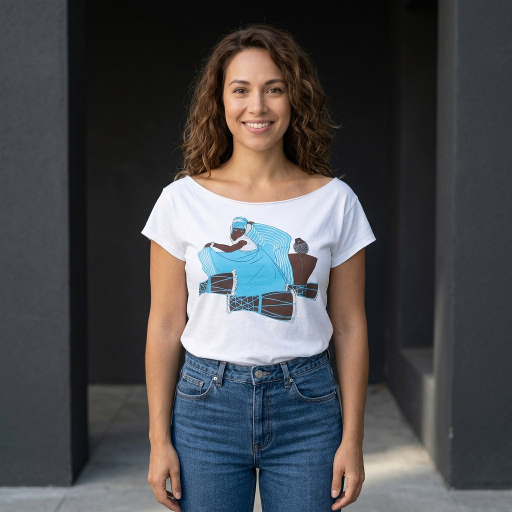 Yemaya Cut Boat Neck T-shirt - Image 4